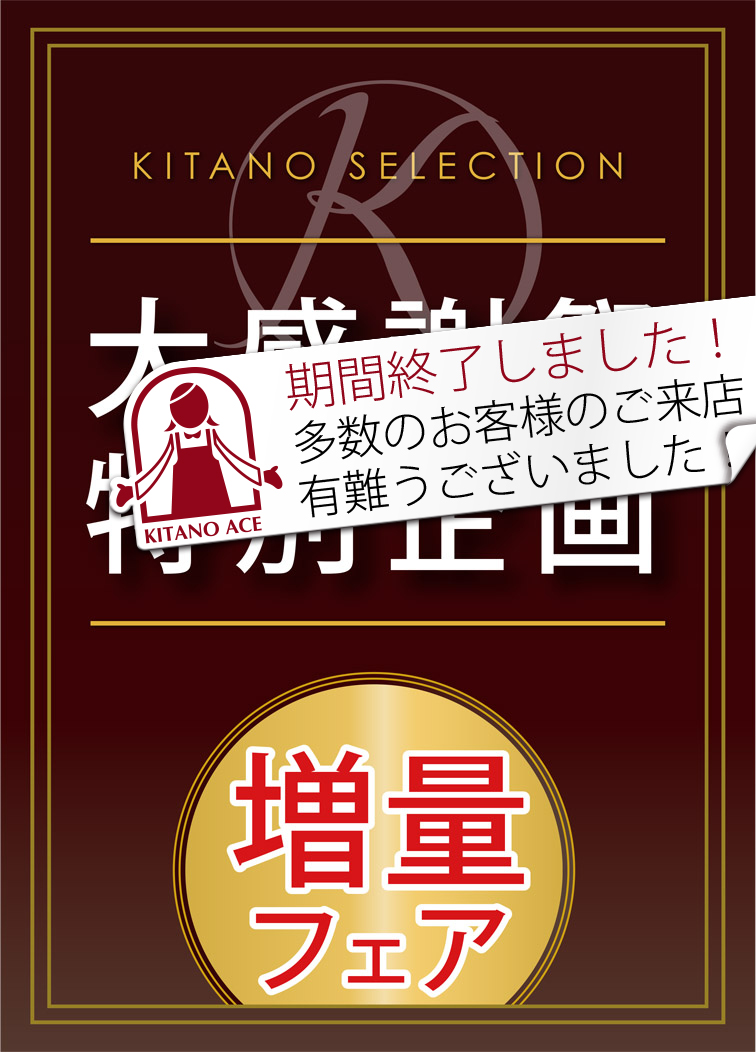 「北野エース」では日ごろのご愛顧に感謝のきもちをこめてお得な「大感謝祭」をいたします。この機会に「北野エース」選りすぐりの商品をお買い求めください。