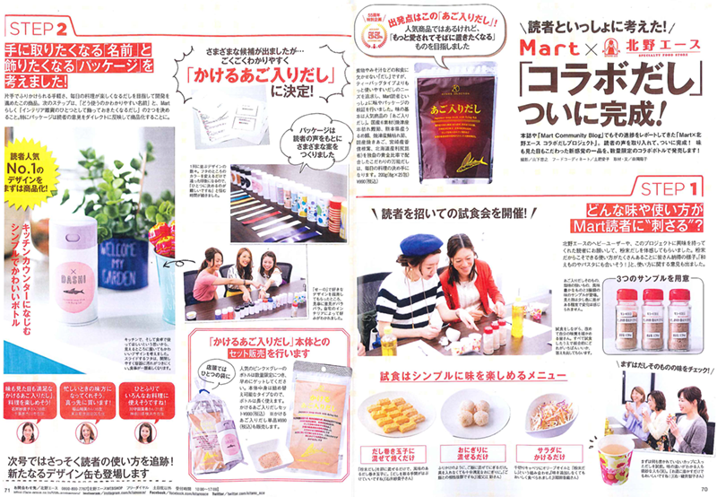 Mart11月号（光文社発行）でMart×北野エース「コラボだし」が掲載されました。