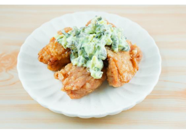 野沢菜わさびタルタル使用例