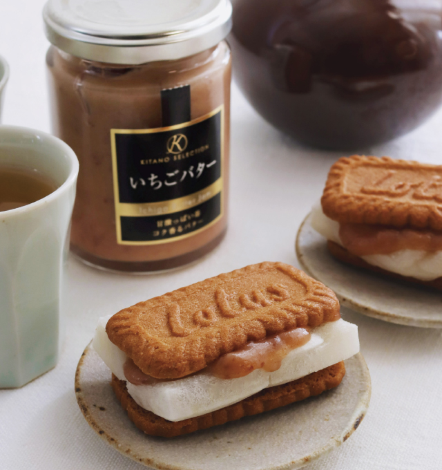 いちごバターのビスケット餅