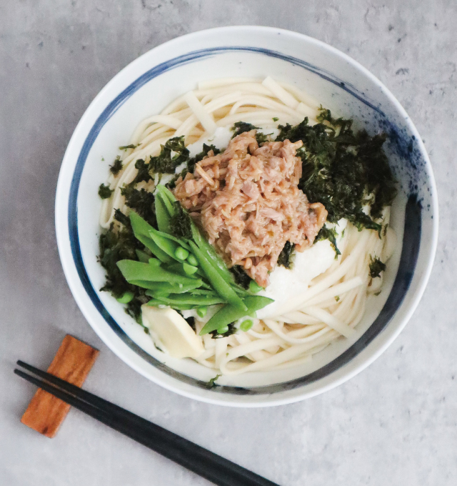 柚子胡椒 香る、なめ茸まぜうどん